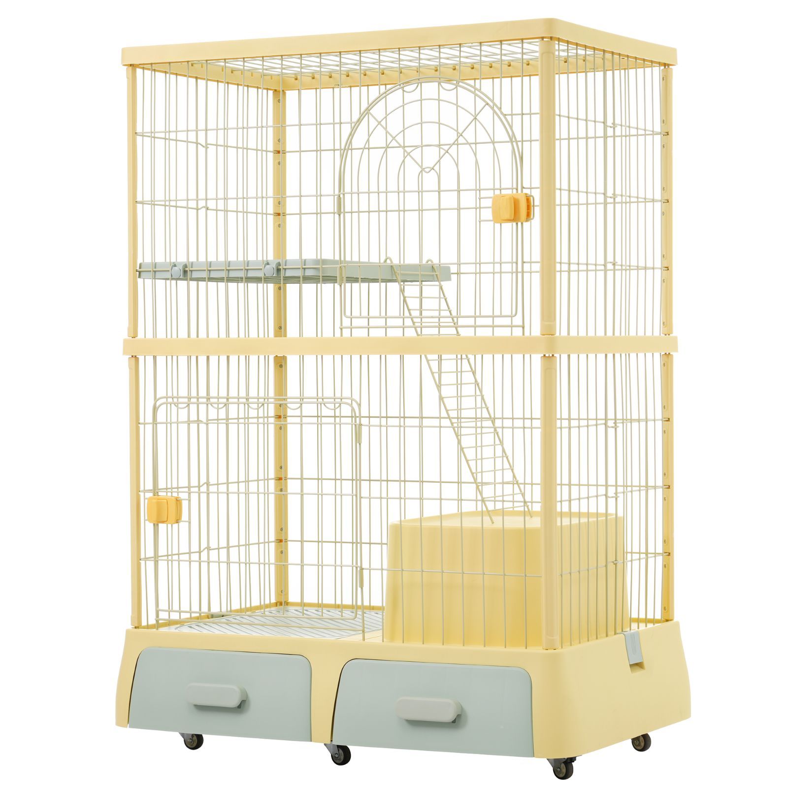 数量 キャットケージ｜トイレ付き 収納 キャスター 脱走防止