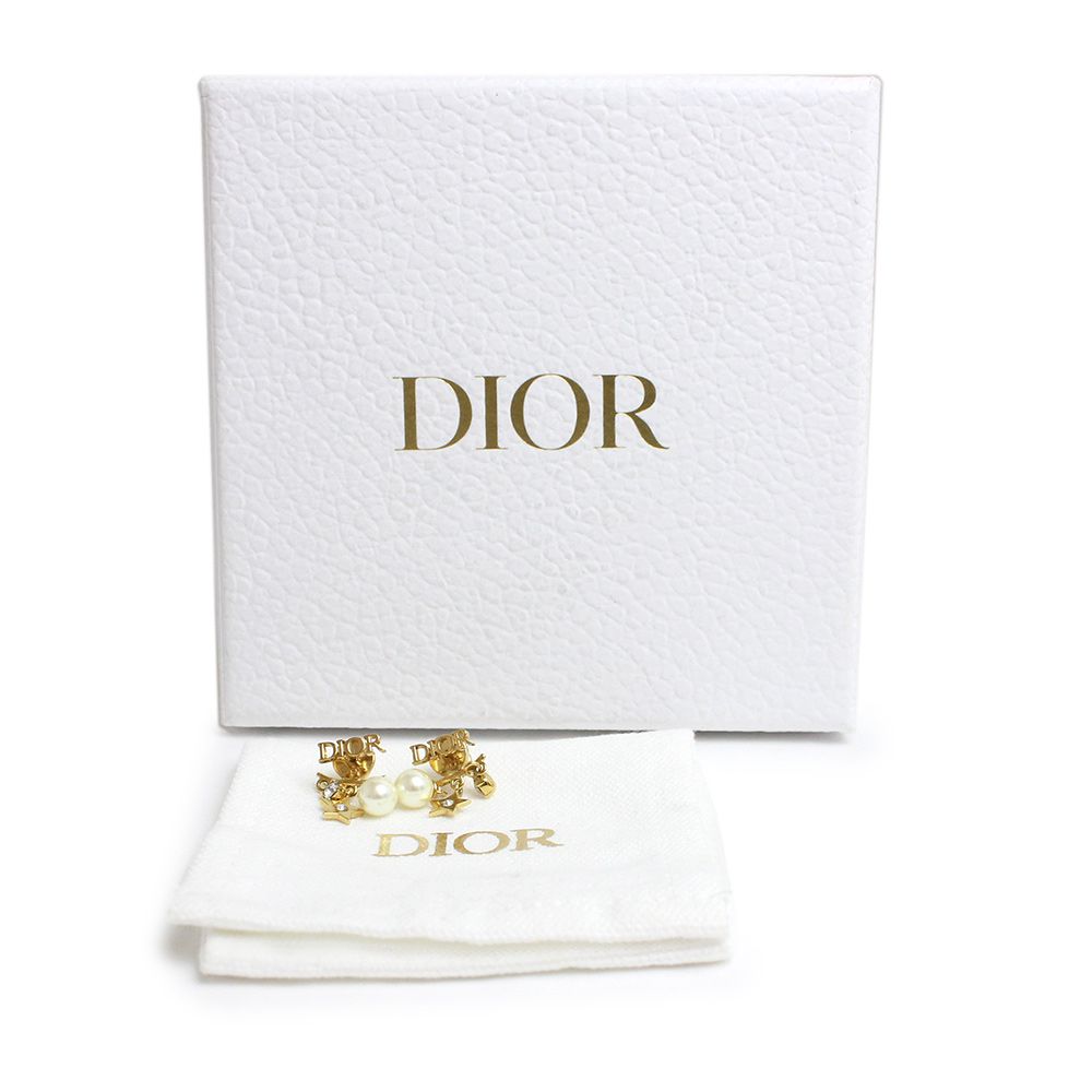 クリスチャンディオール ディオレボリューション スター 星 ピアス メタル クリスタル パール ゴールド E1169DVORS 箱付  Christian Dior（新品・未使用品） - メルカリ