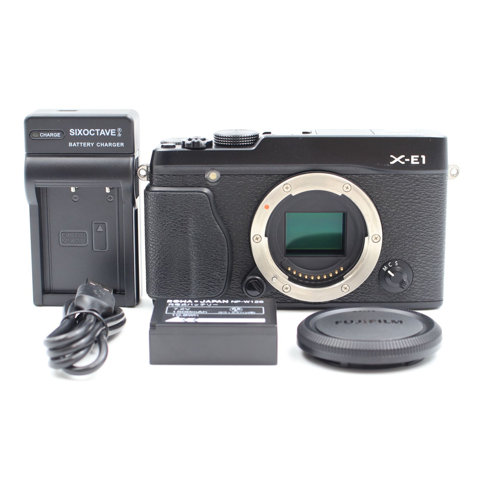 最安 □極上品□ FUJIFILM FX-X ミラーレス一眼 ブラック ボディ X-E1 デジタルカメラ