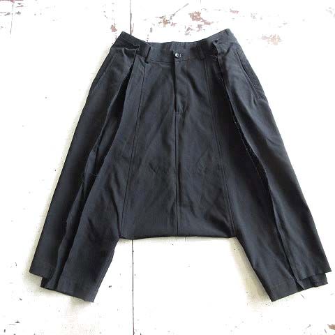 コムデギャルソン COMME des GARCONS サルエル パンツ 変形 XS 黒 ブラック ウール100％ GK-P016 AD2012 ジッパーフライ