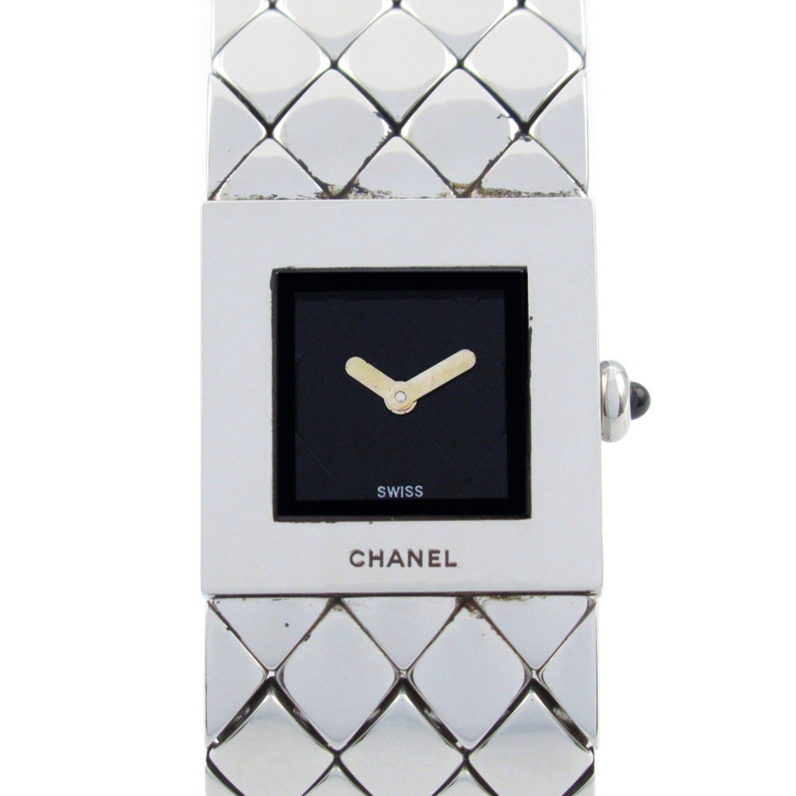 シャネル CHANEL 腕時計 マトラッセ H0009 ブラック ステンレススチール マトラッセ レディース Used A