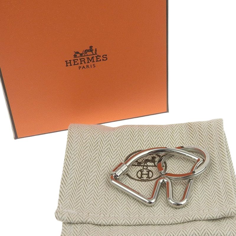 エルメス シュバル キーリング メタル シルバー HERMES - エルメス HERMES シュバル キーリング メタル シルバー