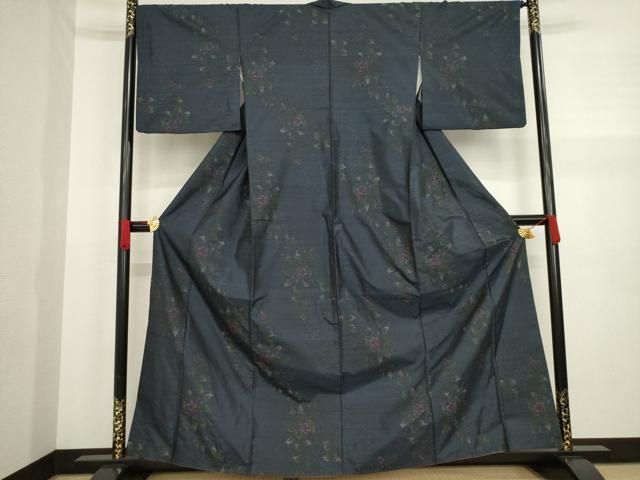 平和屋着物○本場大島紬 枝花文 正絹 逸品 AAAZ3813ck