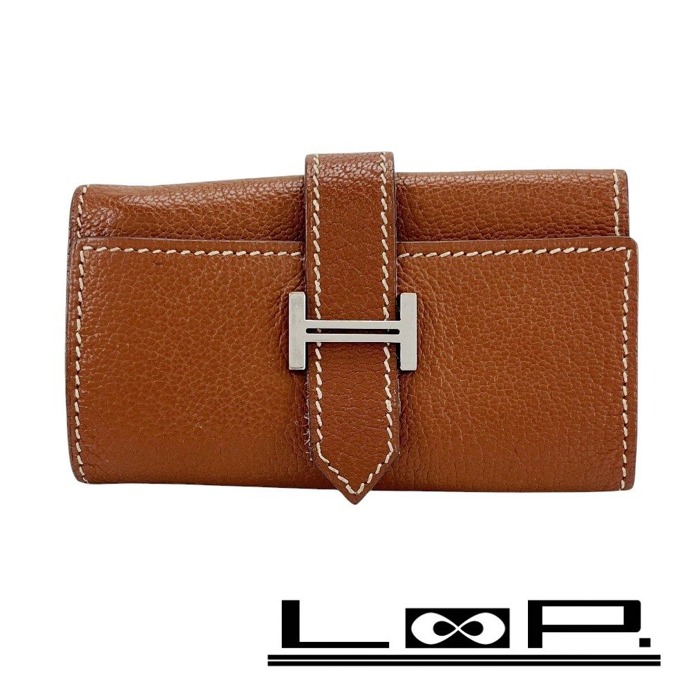 【美品】▢N刻印 エルメス キーケース べアン 6連 レザー（C164_10） HERMES （未使用 展示品）エルメス ベアン 6連 キーケース