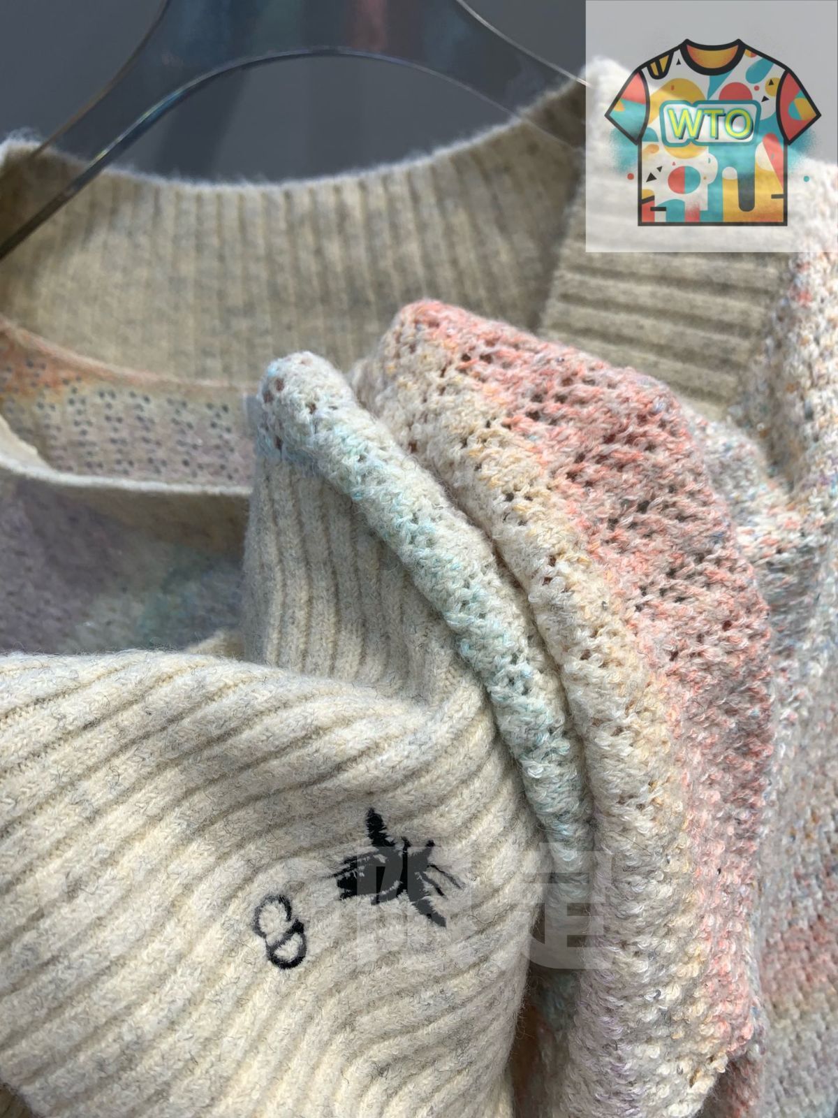 90s クリスチャンディオール ロゴ刺繍 Vネック ウール カーディガン 長袖 中古】クリスチャンディオール Christian Dior カーディガン