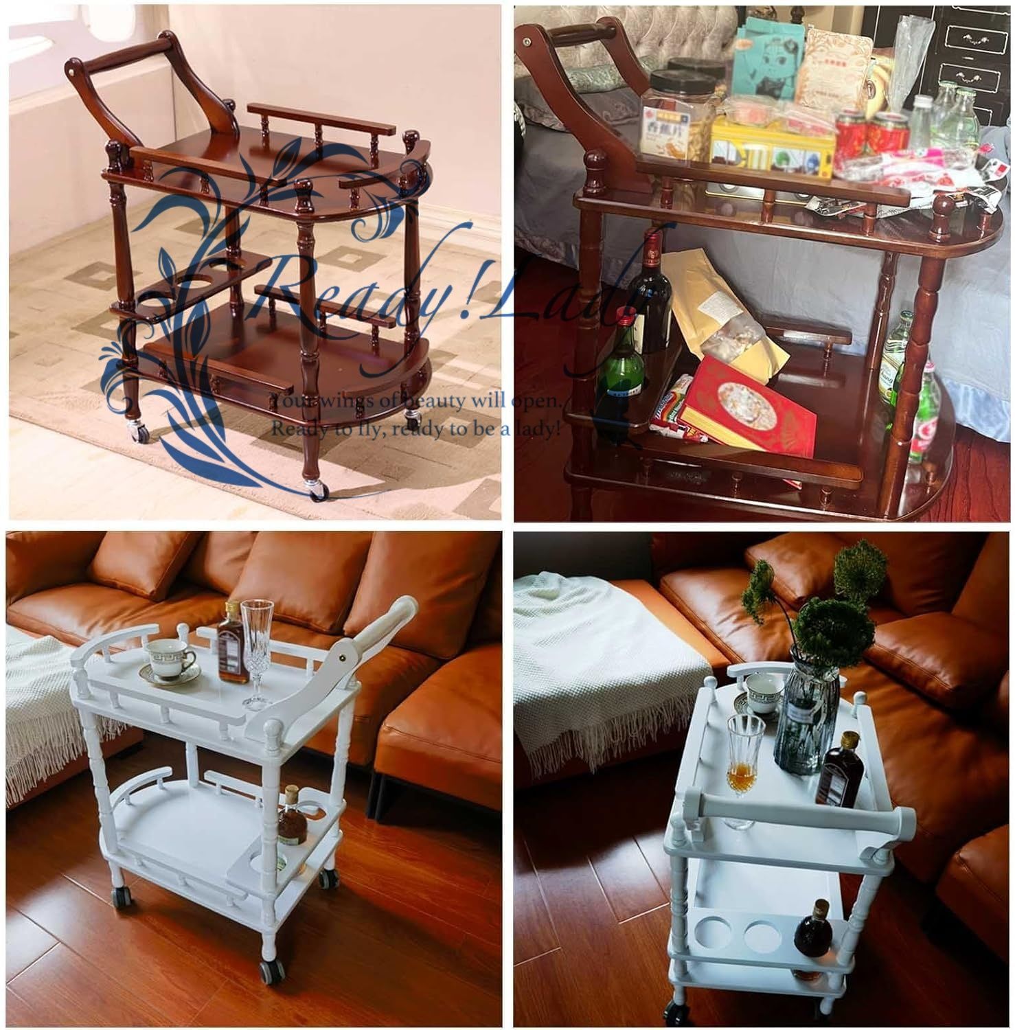 トロリーキッチンワイン収納車、キッチンサービングトロリーローリング