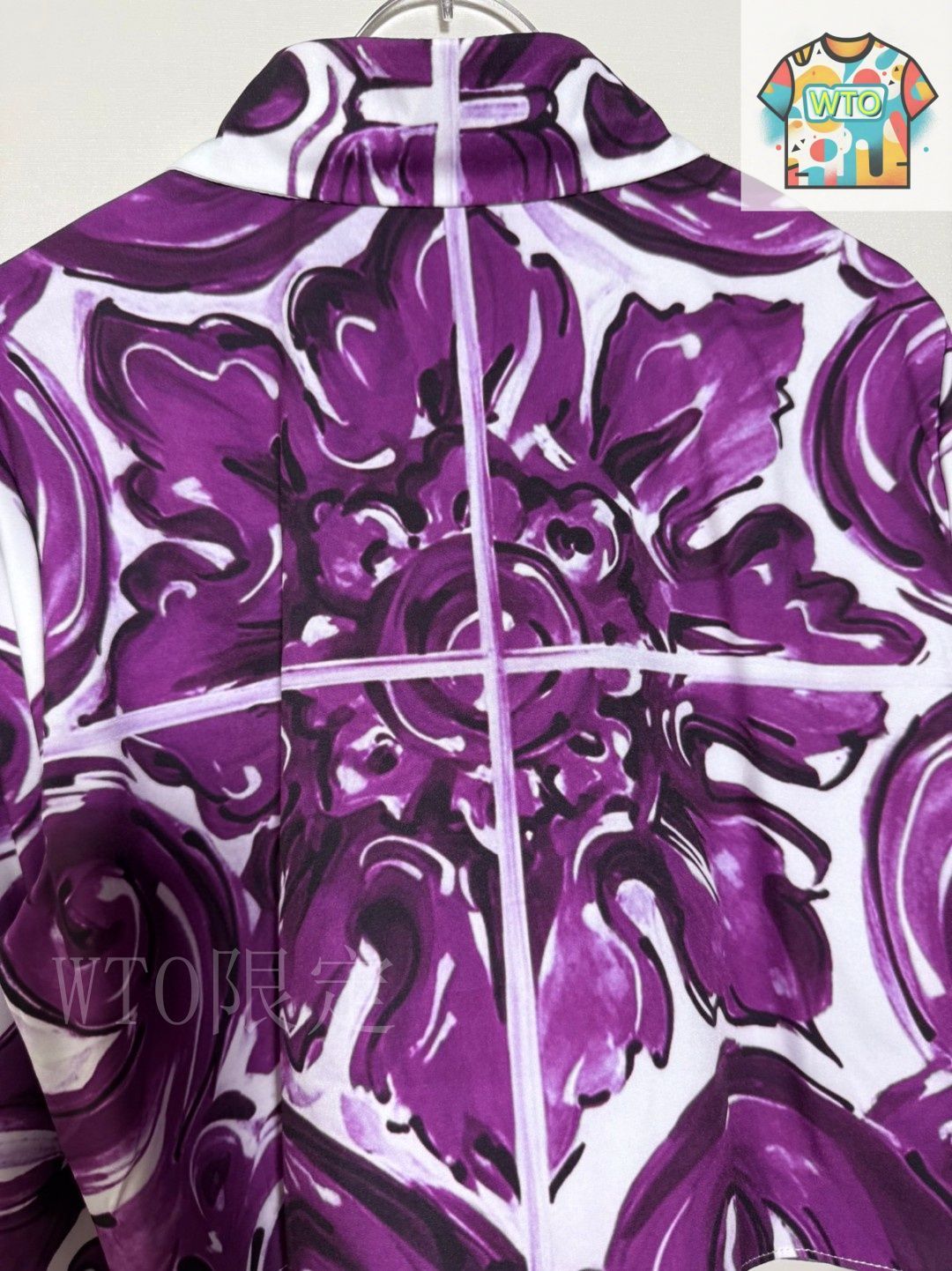 今日WTO】Dolce&Gabbana Purple Majolica Print Shirt