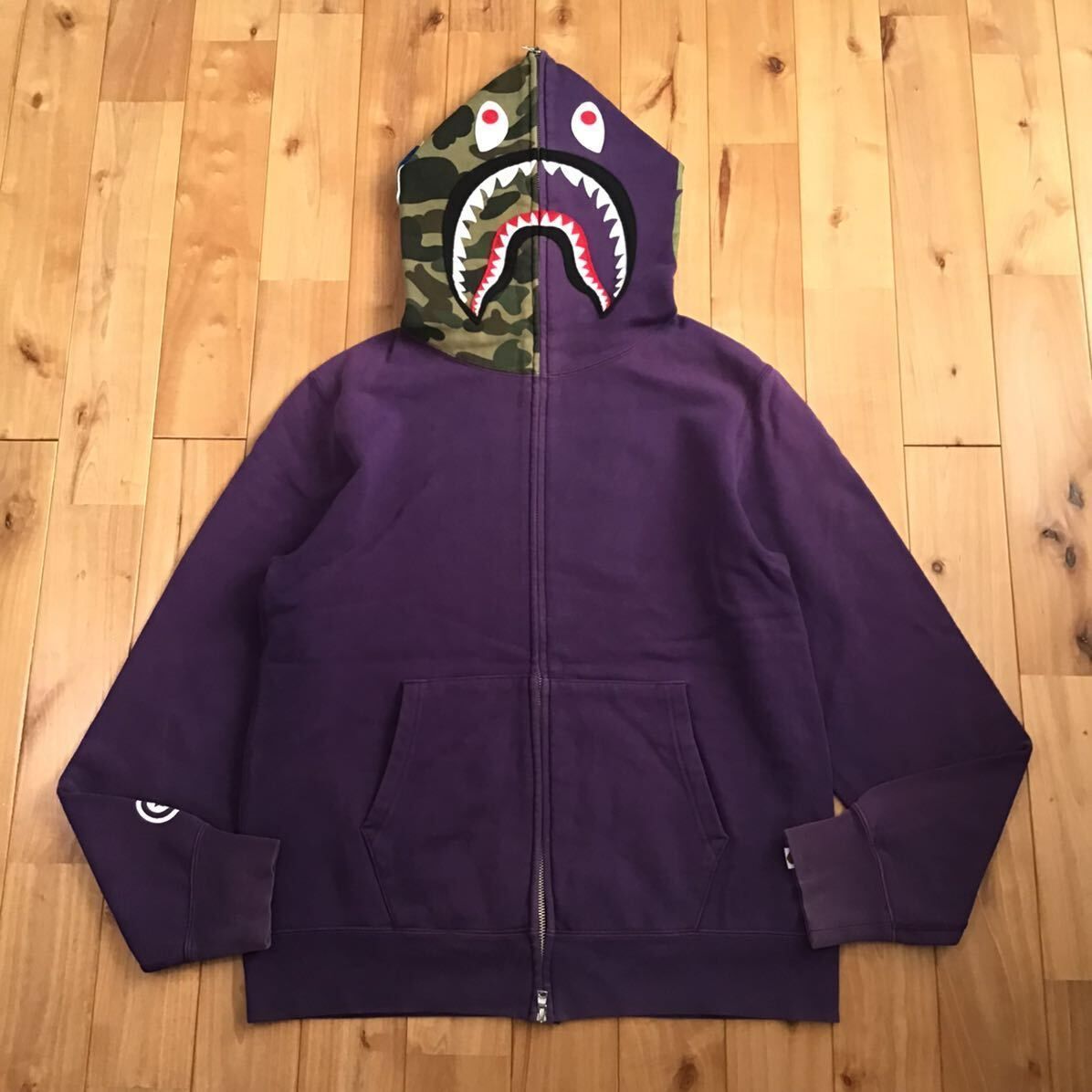 Purple × 1st camo green シャーク パーカー Lサイズ shark full zip  