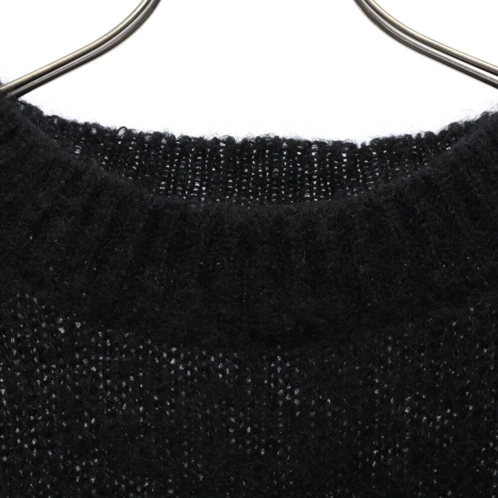 uniform experiment モヘア クルーネック セーター 黒 4