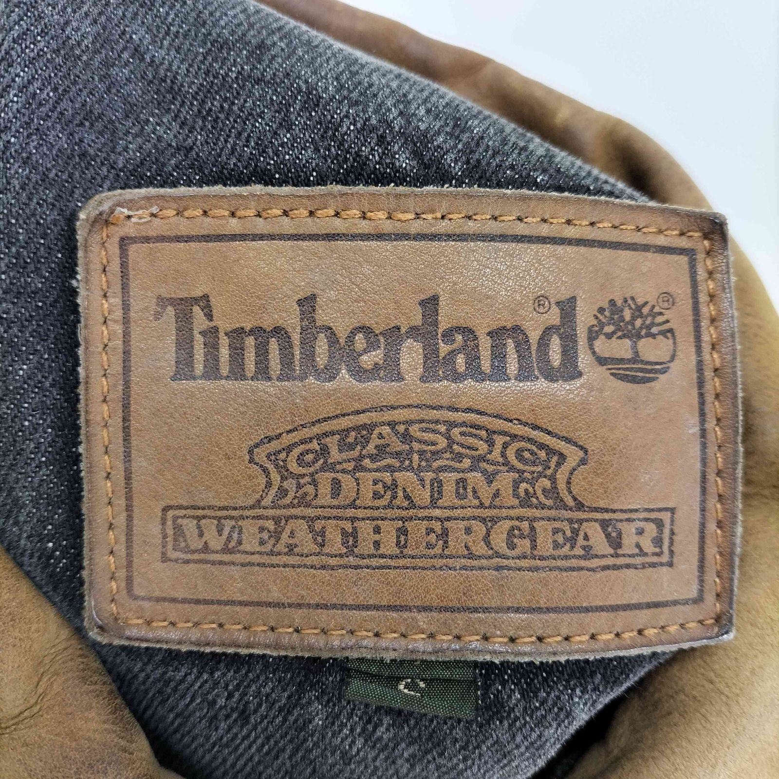 ティンバーランド Timberland 襟レザー ブラックデニムジャケット 
