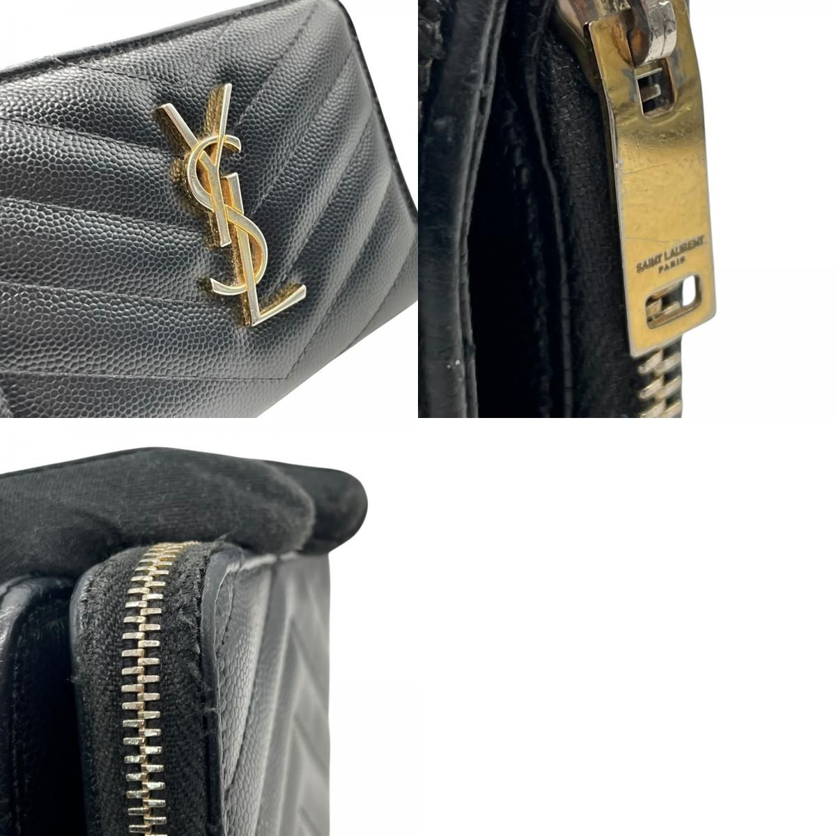 サンローランパリ コンパクトウォレット 折り財布 黒 YSL