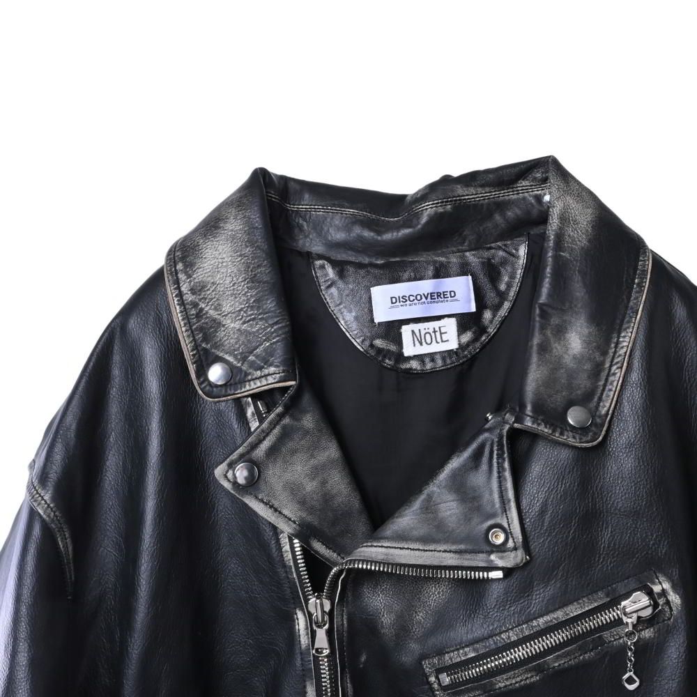 【間も無く出品取り下げ&値下げ不可】DISCOVERED ライダースジャケット セール】Synthetic leather riders jacket/人工皮革 ダブル