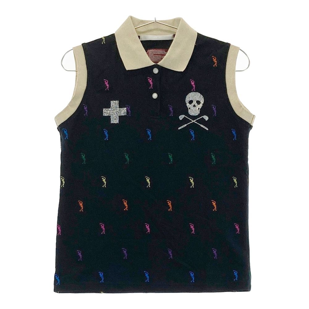 サイズ：S MARK&LONA マークアンドロナ ノースリーブポロシャツ スカル