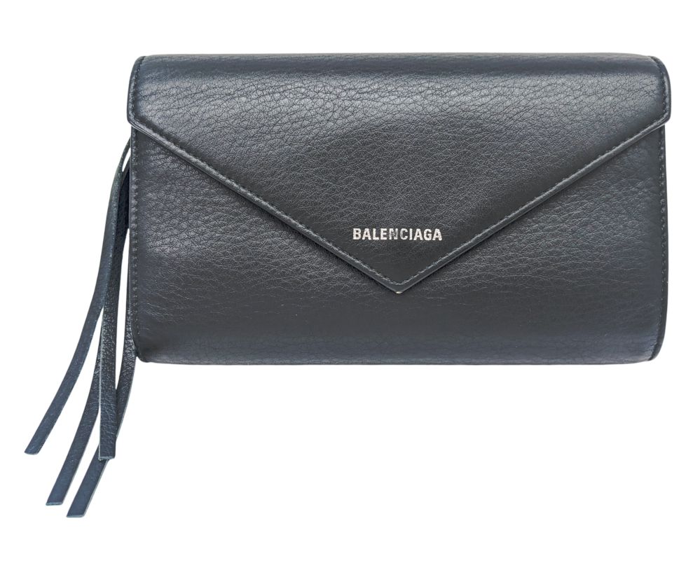 BALENCIAGA バレンシアガ 財布 ラウンドZIP長財布 ブラック レザー