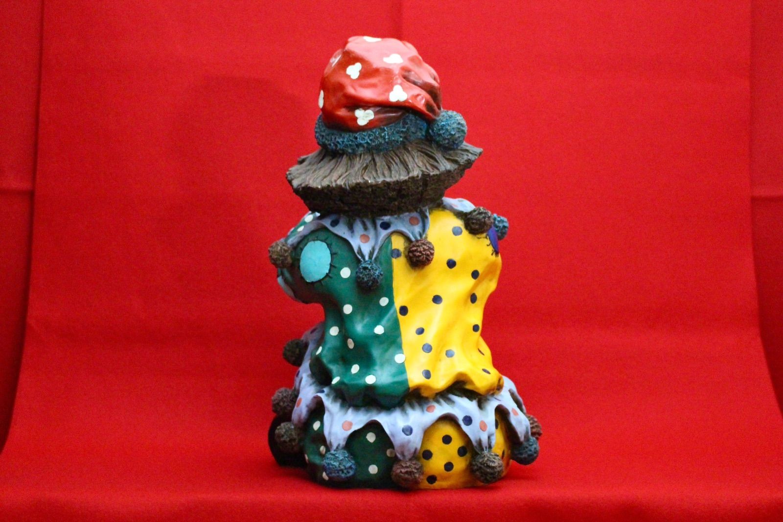 イタリア雑貨・ピエロコレクション【お茶目なピエロ大サイズ黄・緑ドット】