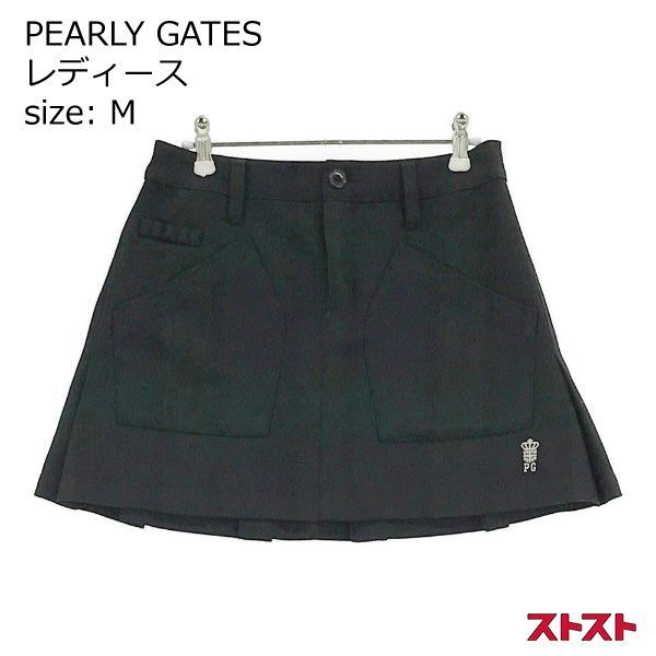 PEARLY GATES パーリーゲイツ プリーツスカート チェック柄 ネイビー系