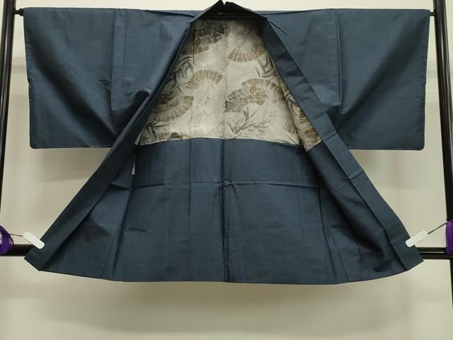 平和屋着物□男性 本場大島紬 泥染め 80亀甲 正絹 逸品