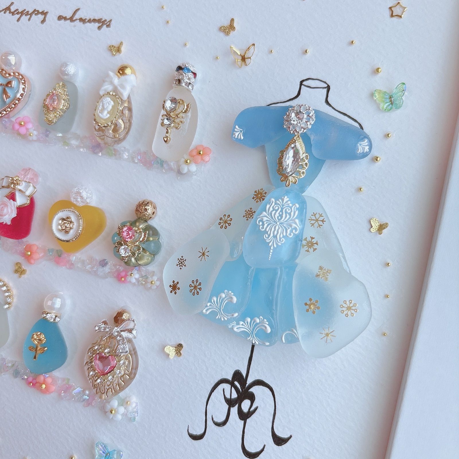 シーグラスアート オシャレ プリンセス 香水 化粧品 フレンチガーリー