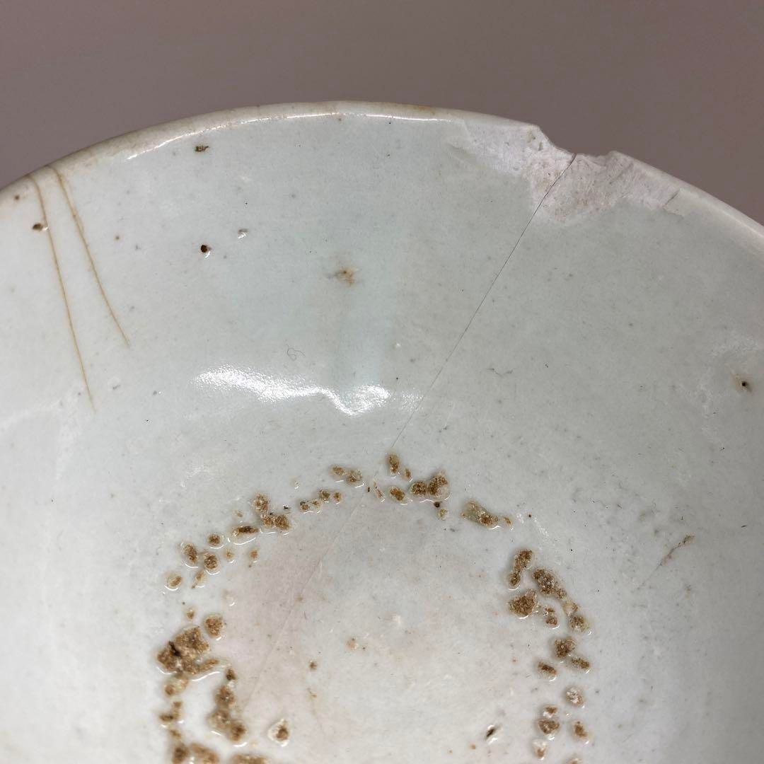 朝鮮古美術 李朝白磁茶碗 O 直径12.4cm 東H5-0903③タサチ