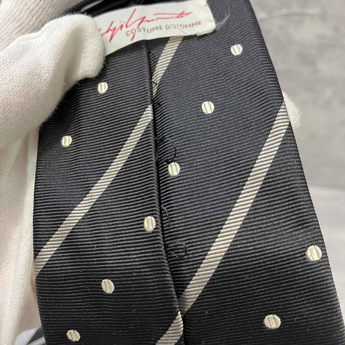 Yohji Yamamoto COSTUMED HOMME ドット柄 ネクタイ ブラック