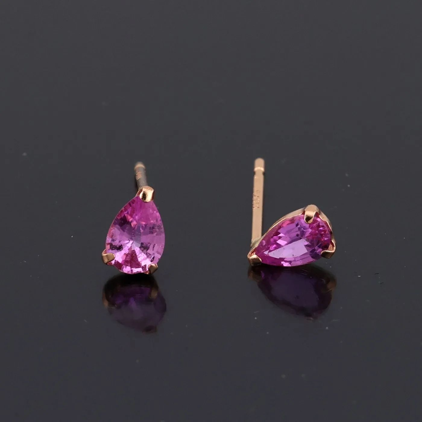 希少石 K18 ゴールド パパラチアサファイア 0.44ct セット