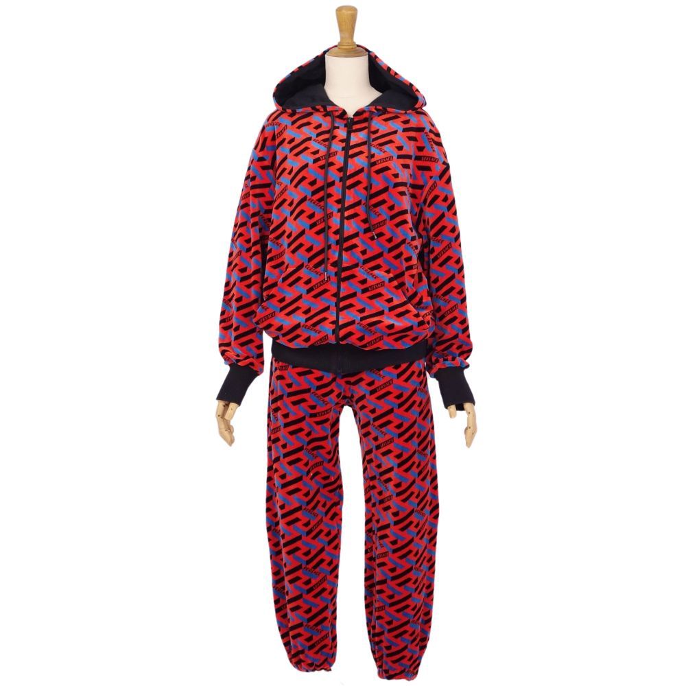 ヴェルサーチ VERSACE セットアップ ジャケット パンツ 総柄 パイル地  