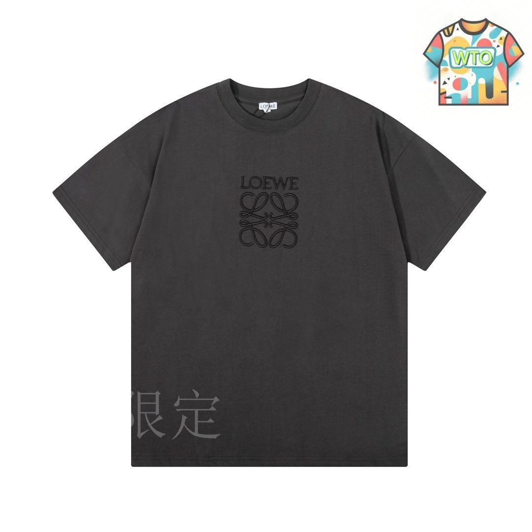 今日特価】LOEWE 無地刺繍大ロゴセメントグレー T シャツ - メルカリ