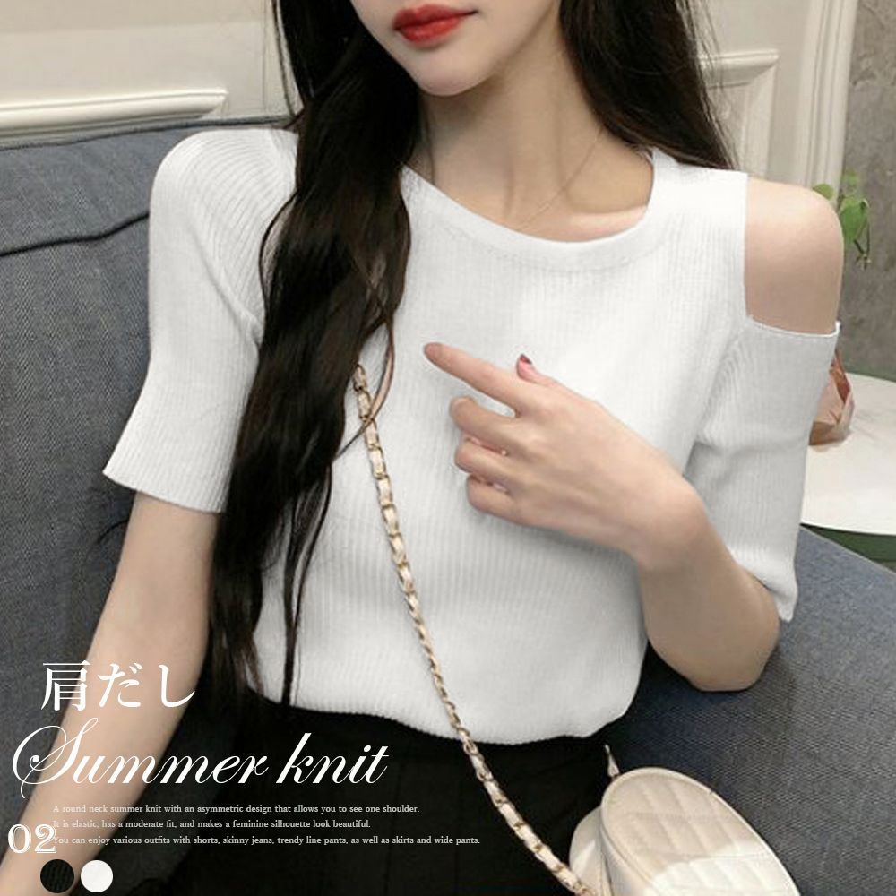 ニット セーター ASYMMETRY NECK LOOSE TOPS アシンメトリー ネック ルーズ トップス 秋服 冬服 レディース SLY ニット セーター ASYMMETRY NECK LOOSE TOPS アシンメトリー