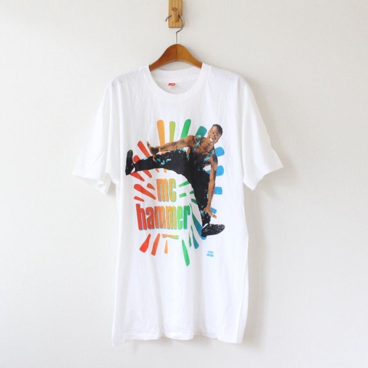 MC HAMMER MCハマー 90s Tシャツ ヘインズボディ USA製 白 L （w-2128 