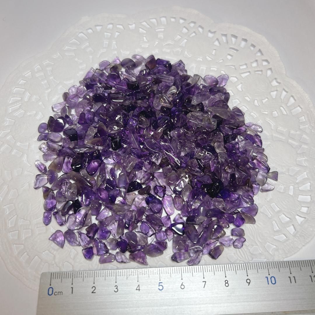 E15028】アメシスト 紫水晶 細石 チップ 100g研磨 Amethyst
