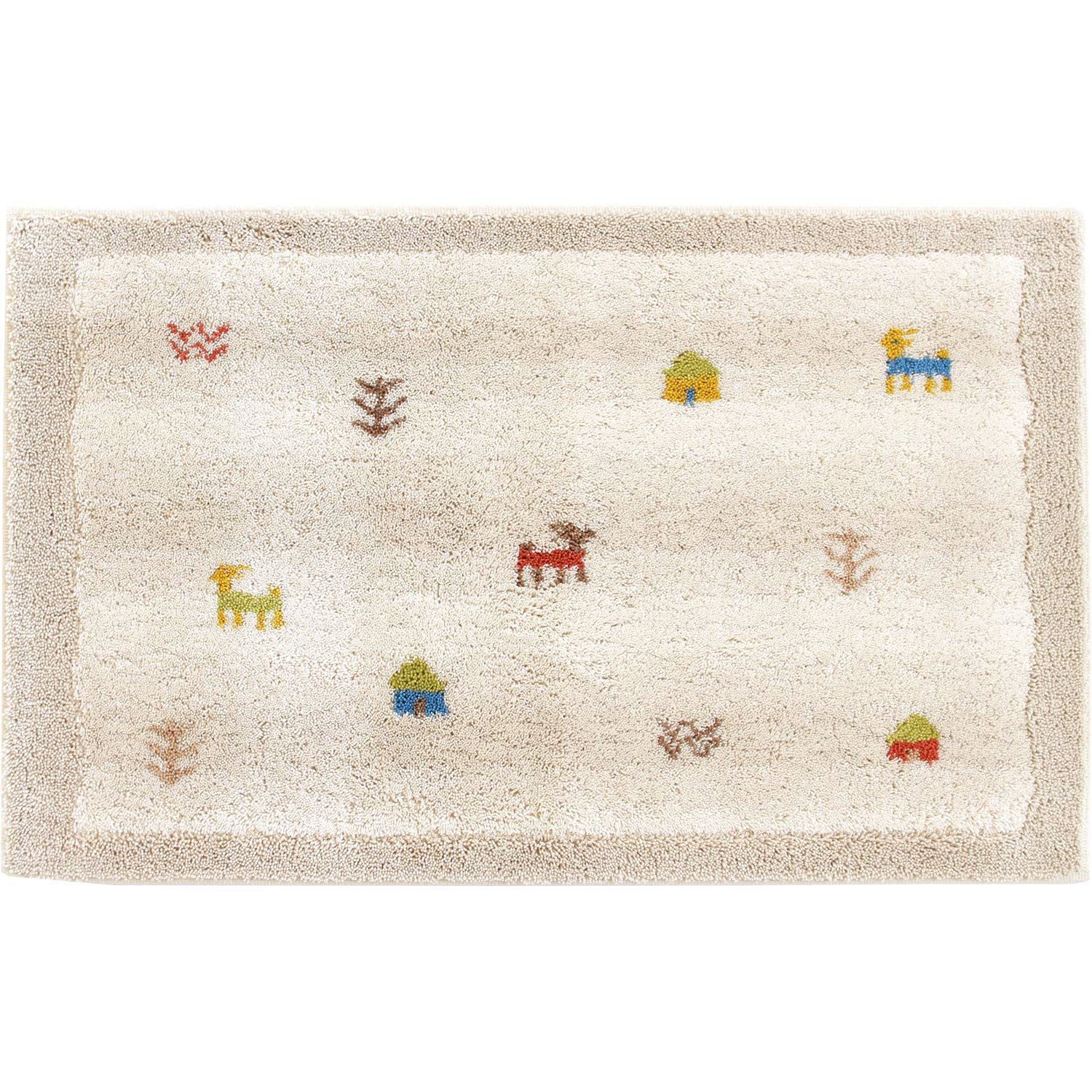 Color:ベージュ(ギャベ)_Size:約50cm×80cm_Style:玄関マット オカ(OKA) 玄関マット ベージュ 約50cm×80cm 洗える コーナー吸着 ギャベ 吸着 すべりどめ