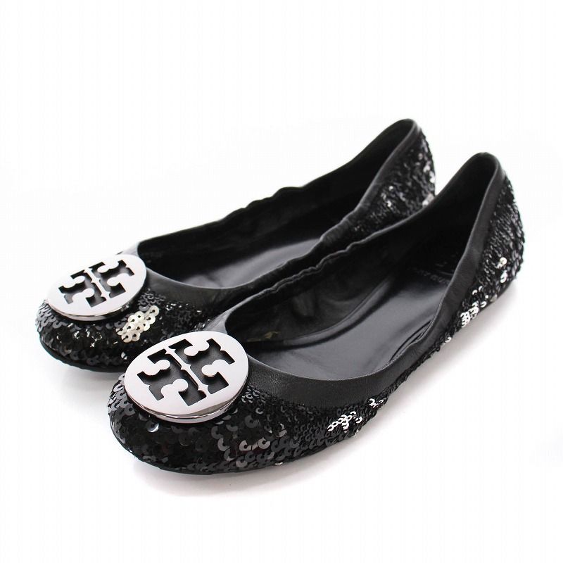 【新品未使用】Tory Burch フラットシューズ 黒 スパンコール 新品未使用】Tory Burch フラットシューズ 黒 スパンコール