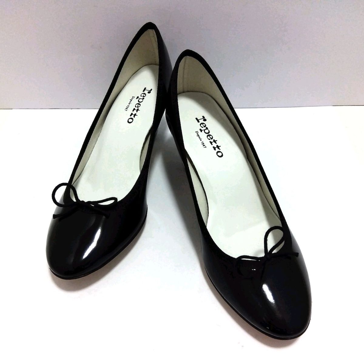 repetto(レペット) パンプス 37 レディース美品 - 黒 リボン/B13 エナメル（レザー） - メルカリ