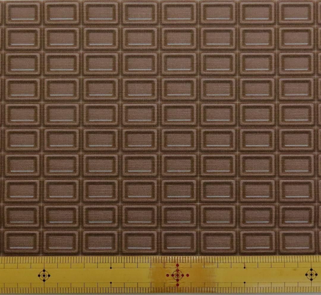 ゆきちゃん限定】X229 板チョコ柄 ミルク コットン生地 1m - メルカリ