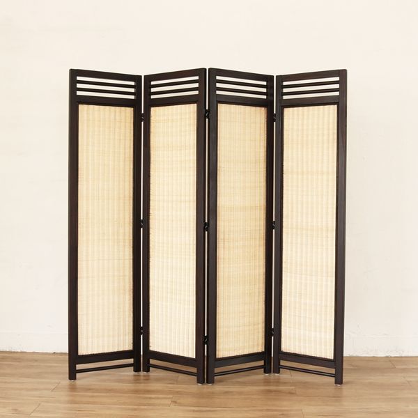 アジアンスクリーン 4連 間仕切り パーテーション ラタン 2704 - メルカリ