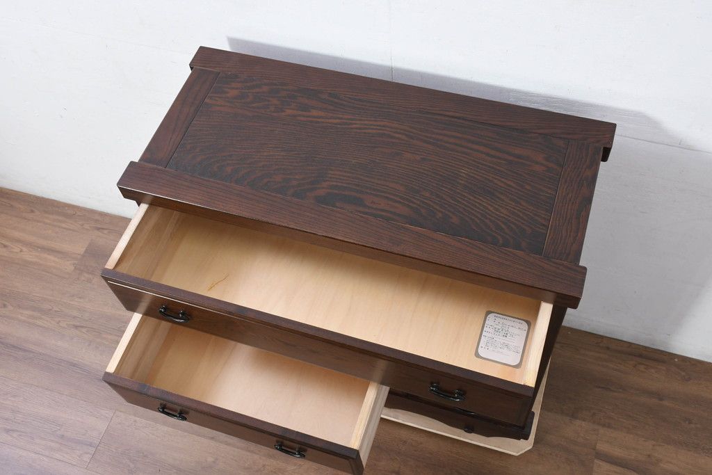 取付無料！起立木工 D-ORK 北欧風天然無垢材ナチュラル3段チェスト