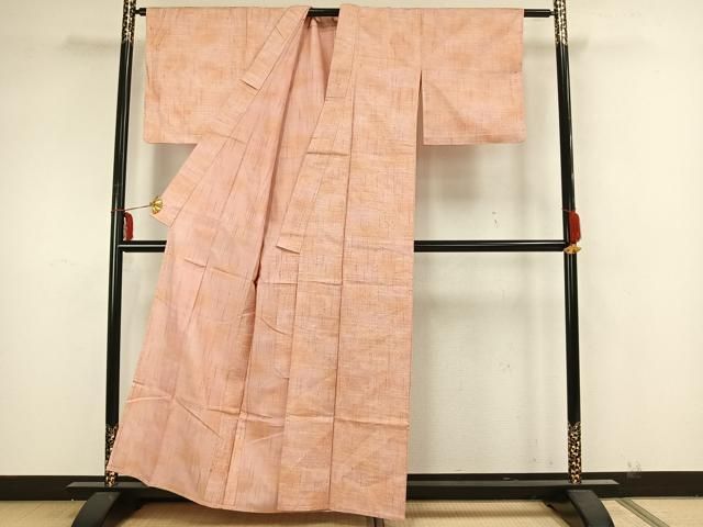 平和屋着物▽上質な紬 単衣 舞蝶文 正絹 逸品 AAAW7845fy