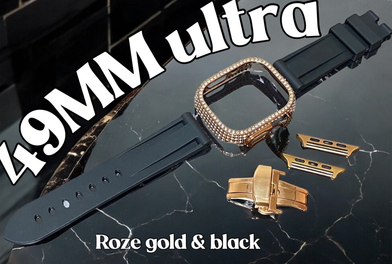 ultra 49mm アップルウォッチ ケースカバーApple Watch. カスタム ベルト ラバーバンド キラキラ カバー ケース 27