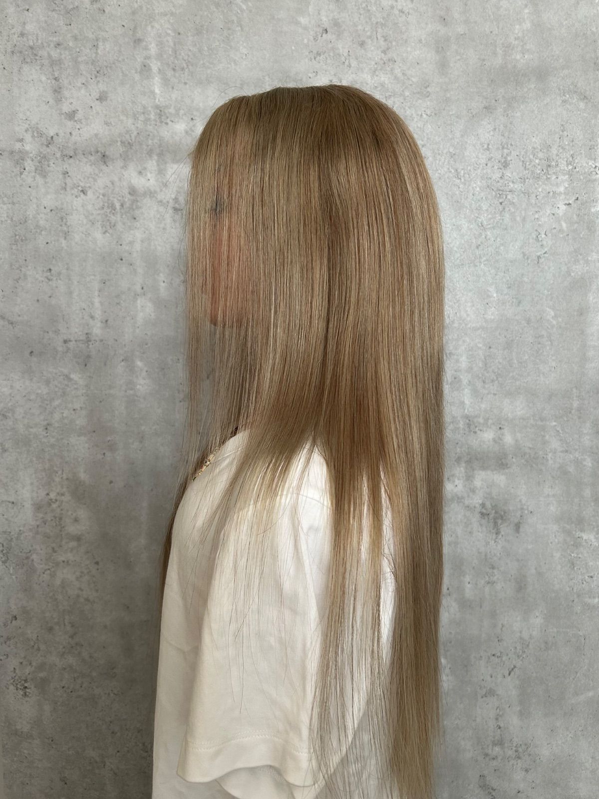 人毛100％フルウィッグ アッシュブロンド｜自然なもみあげ 耳掛けできる｜スーパーロング｜オープン記念 先着3名 FORTGASGNV_COM_BR