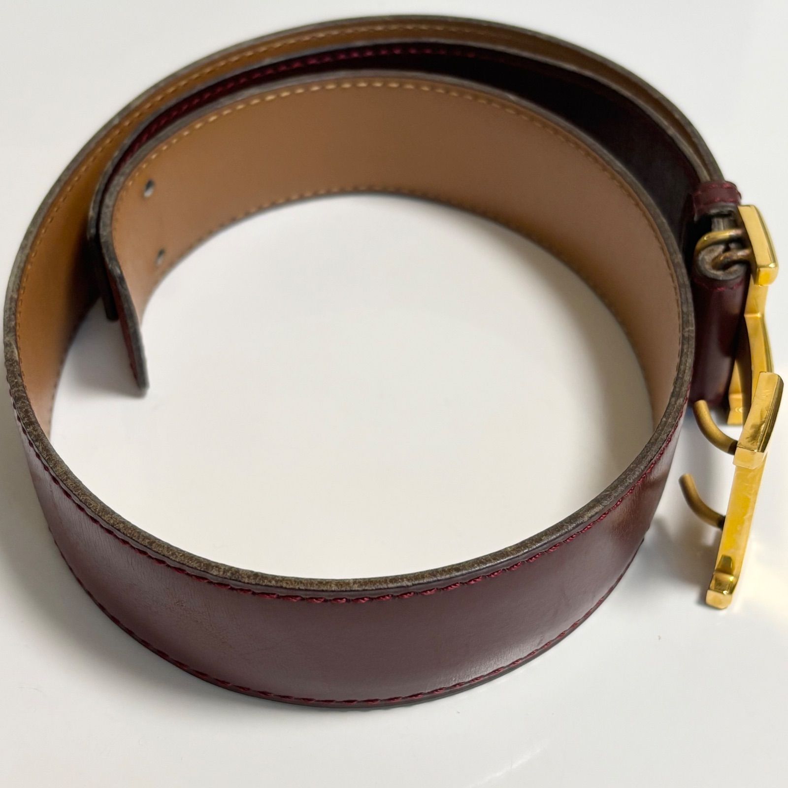 HERMES エルメス Hロゴ ◯Z刻印入り レディースベルト ゴールド