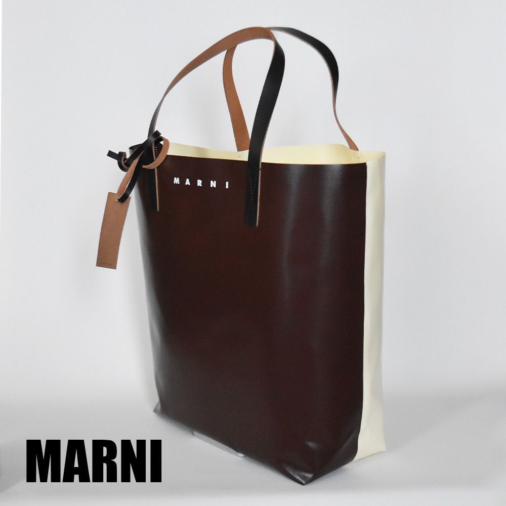 MARNI トートバッグ デザイン PVC バイカラー メンズ