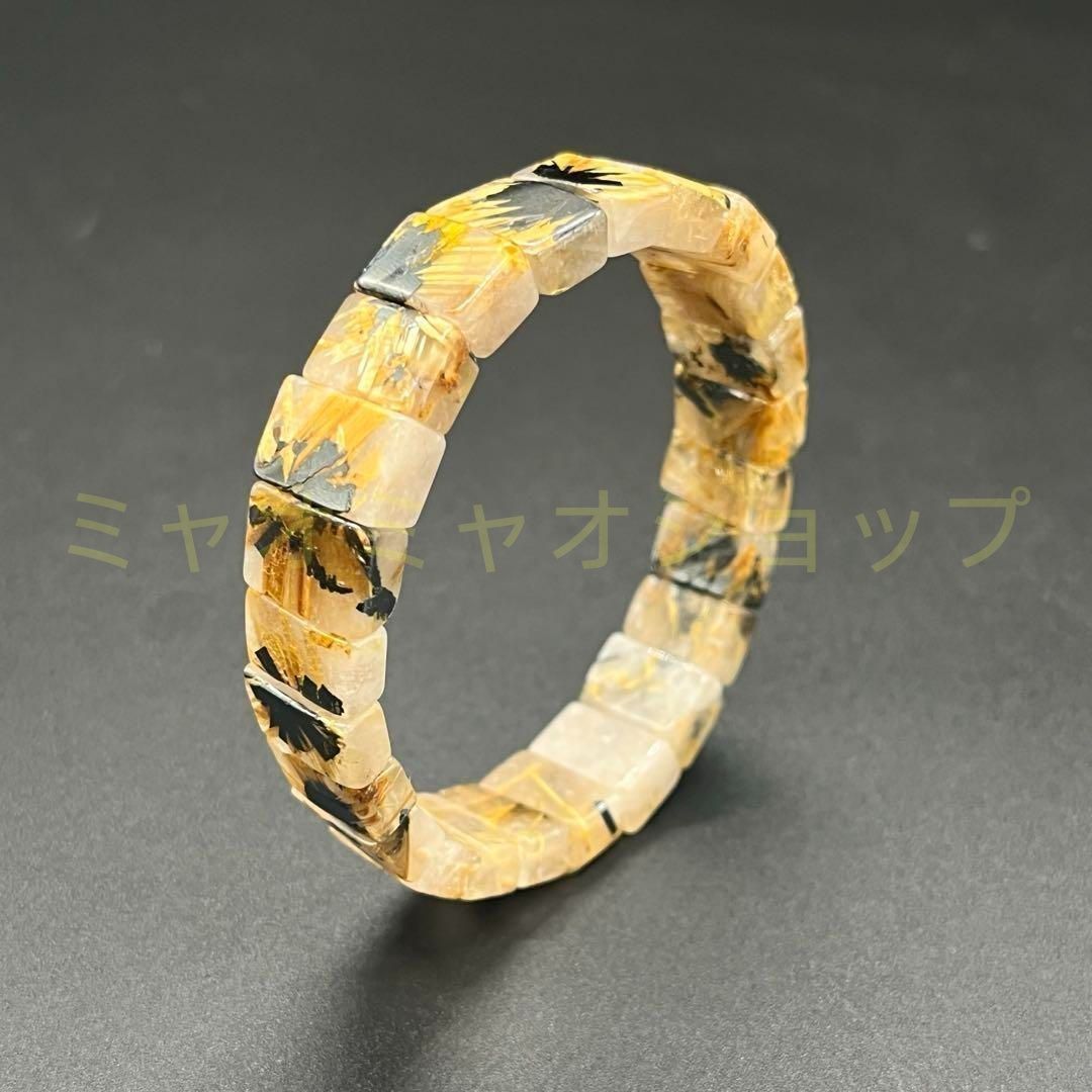 ゴールドルチル ルチルクォーツ タイタンルチル 太陽ルチル バングル ブレスレット 金針 金運 ひまわり ゴールド ブラック メンズ レディース ユニセックス ブラジル産