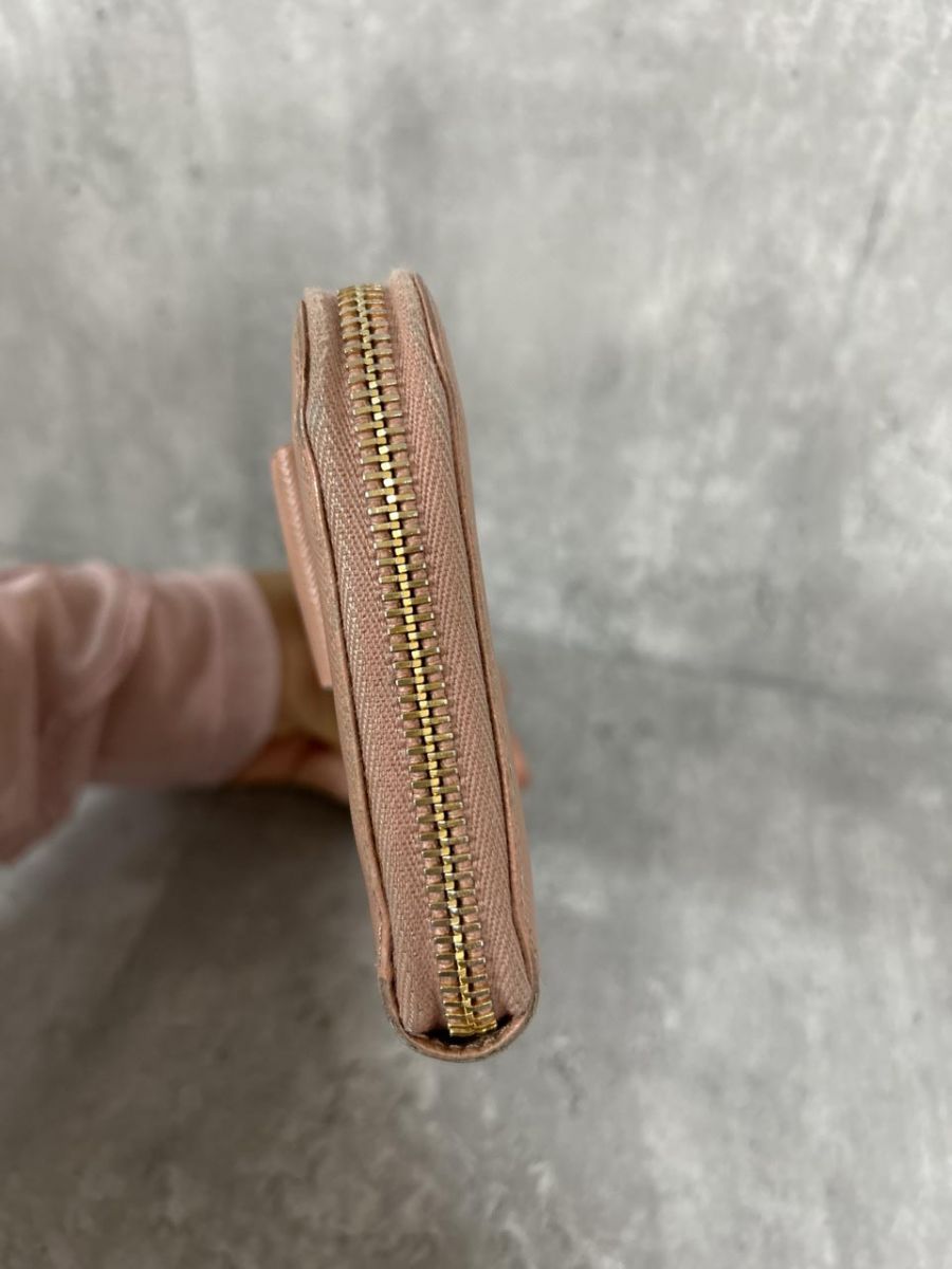 PRADA プラダ サフィアーノ レザー リボン 長 財布 sizeF/ピンク