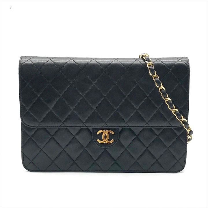 良品 CHANEL シャネル ココマーク マトラッセ ラムスキン プッシュ  