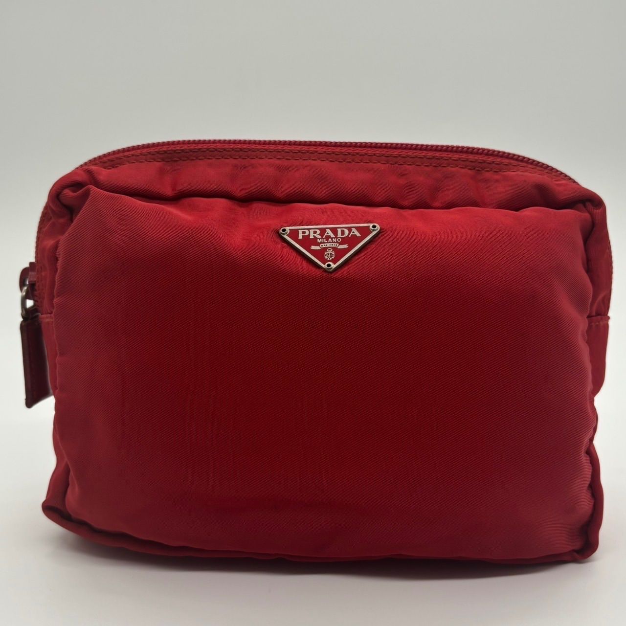 PRADA プラダ 1NA175 デニムポーチ ギャラ有 PRADA ホワイトデニム