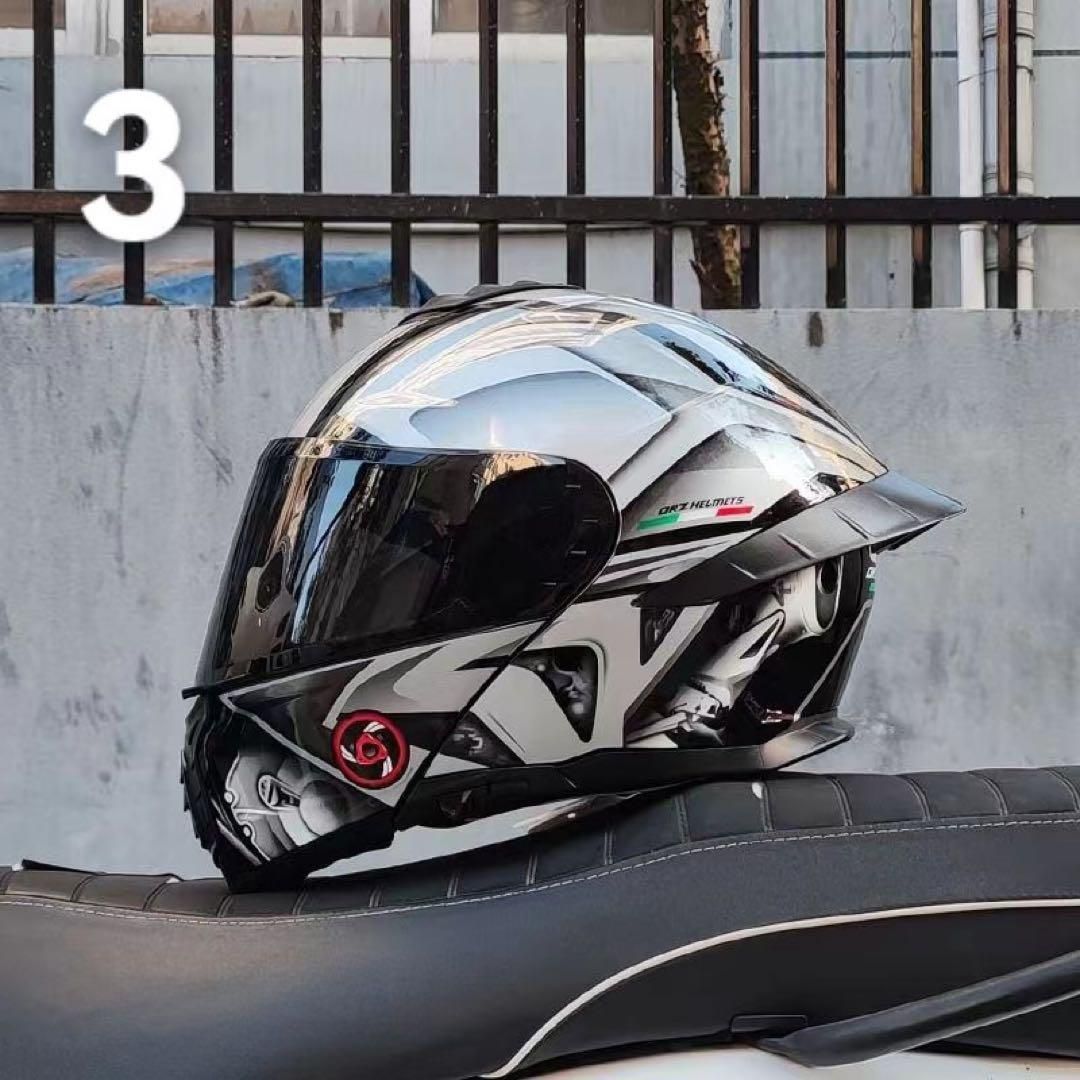 バイク フリップアップ内蔵サングラスシステムヘルメットM~3XLサイズ選択可