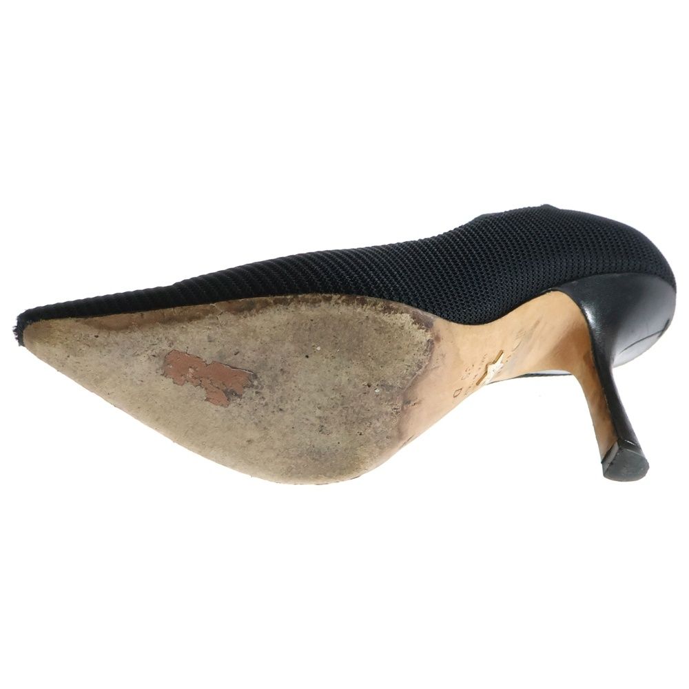 Christian Dior クリスチャンディオール J A DIOR ポインテッドトゥ リボン ヒールパンプス ブラック レディース KIN-KAAI_COM