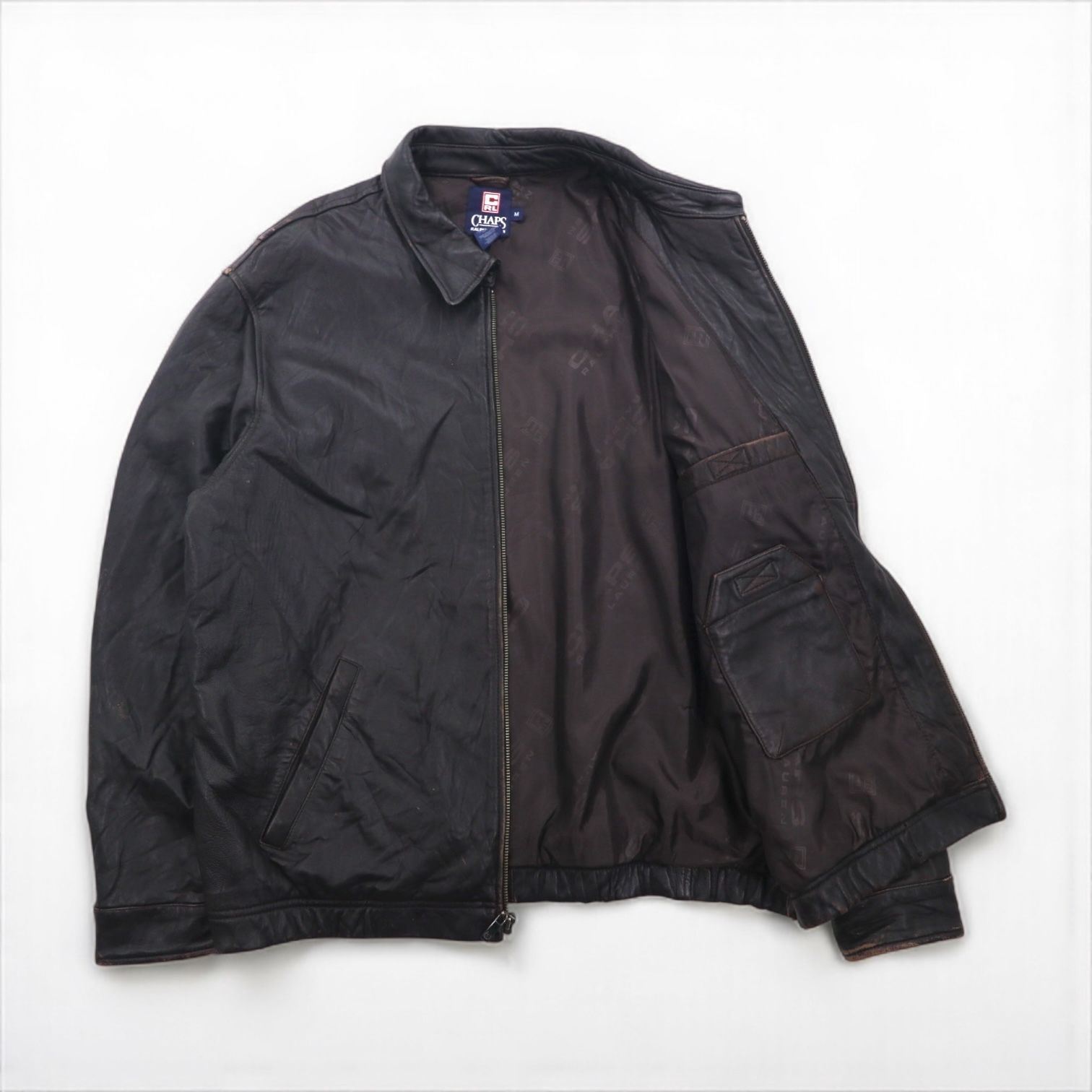 CHAPS RALPH LAUREN ライダースジャケット レザージャケット M