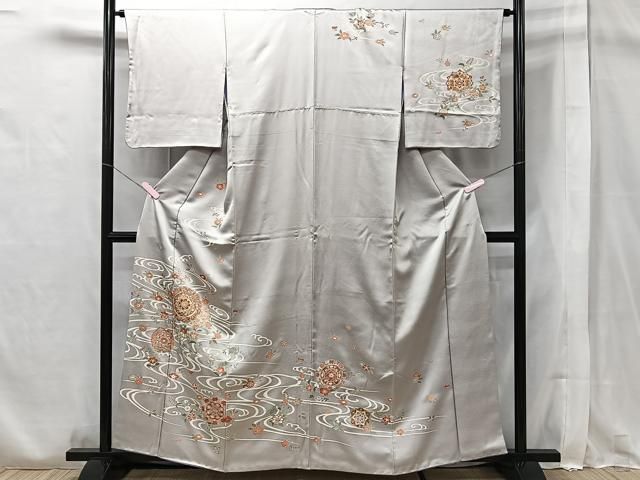 平和屋着物●訪問着　駒刺繍　正倉院花文　金彩　正絹　逸品　DAAV3345du 平和屋着物○訪問着 駒刺繍 正倉院花文 金彩 正絹 逸品