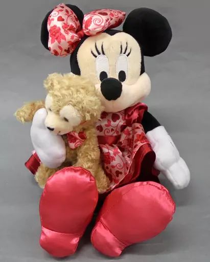 ぬいぐるみ　ミニーマウス＆ダッフィー(2014バレンタイン) 9インチぬいぐるみ 「ディズニー」 ディズニーパーク限定 中古】ぬいぐるみ ミニーマウス＆ダッフィー(2014バレンタイン